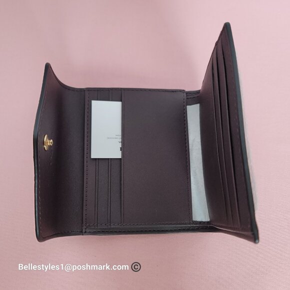 COACH Wyn Crossgrain Leather Small Leather Wallet- Black color - Picture 13 of 16